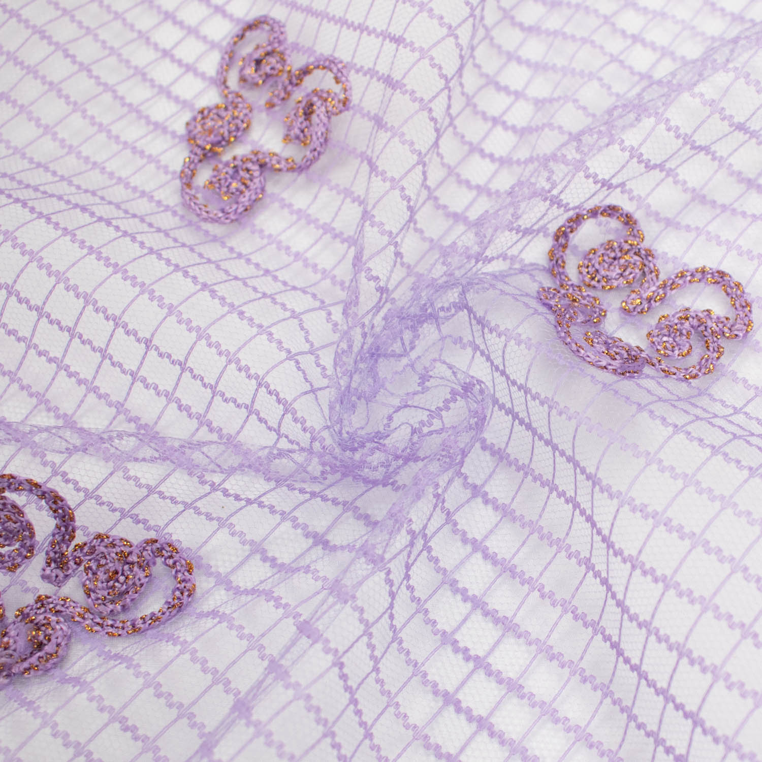 Corded Embroidered Flower Lace Mesh