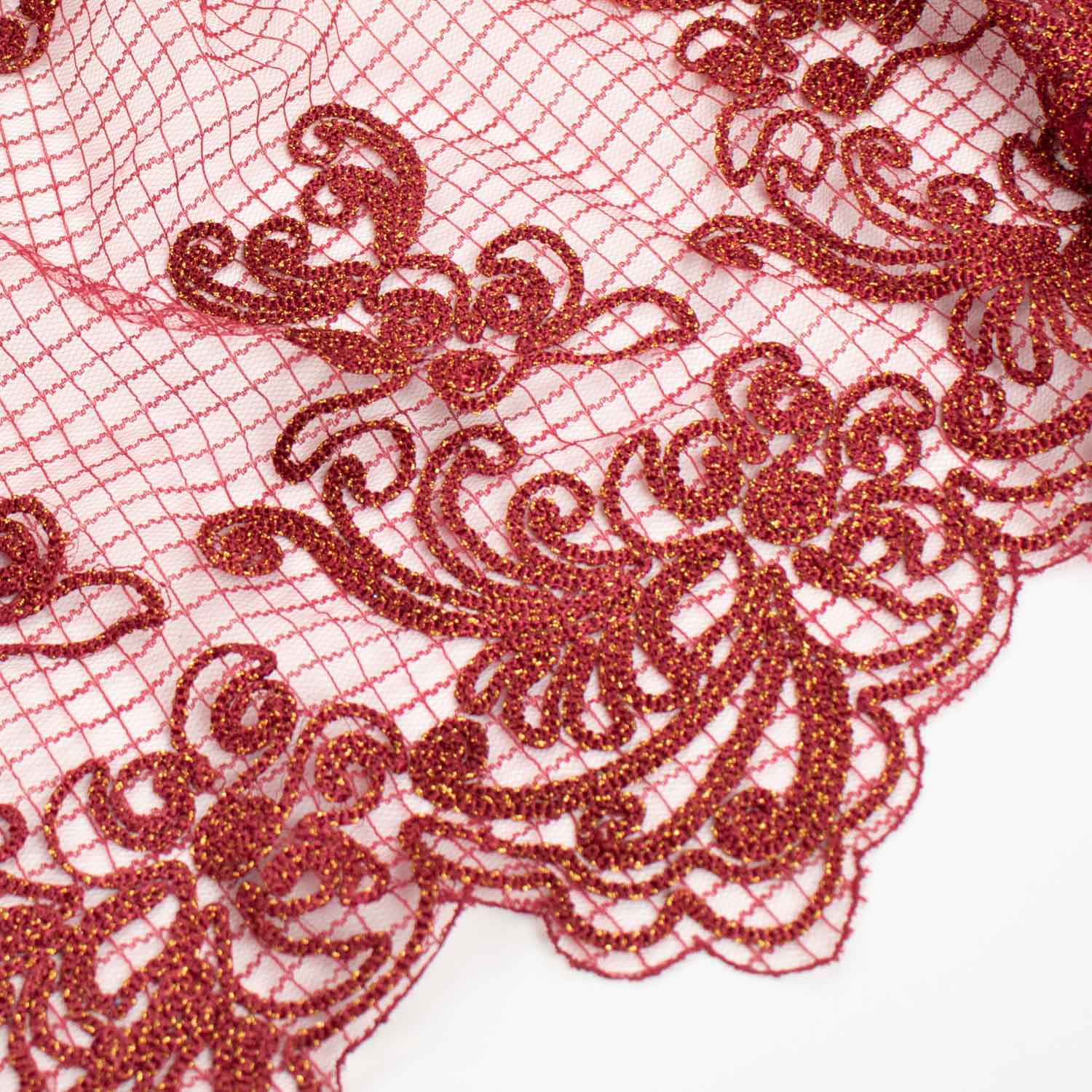 Corded Embroidered Flower Lace Mesh