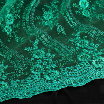 Corded Metallic Lace Teal Green