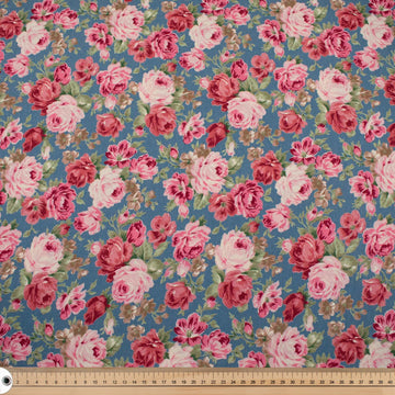 Cornflower Rose Garden Cotton Canvas Print