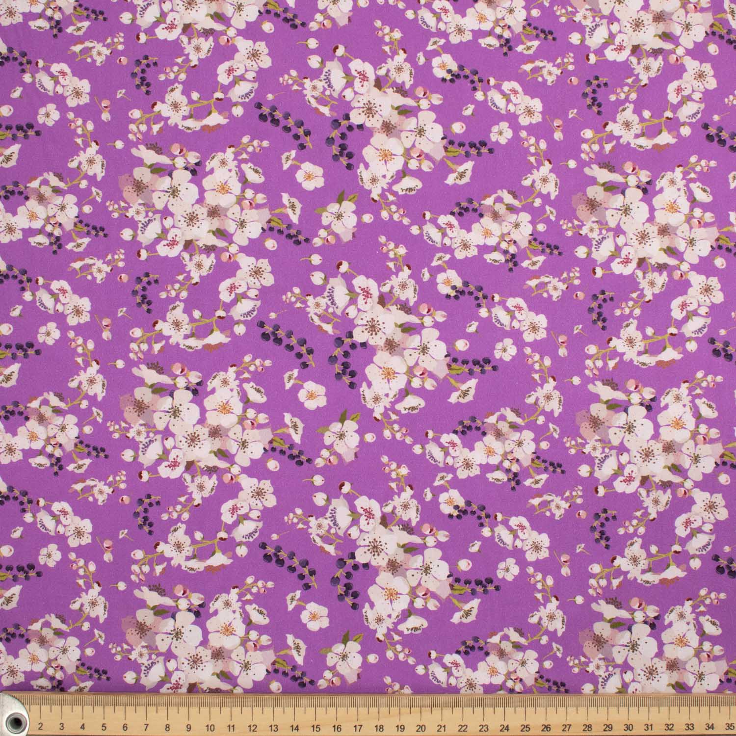 Old World Purple Collection #13 Pink Sakura on Purple Cotton Prints
