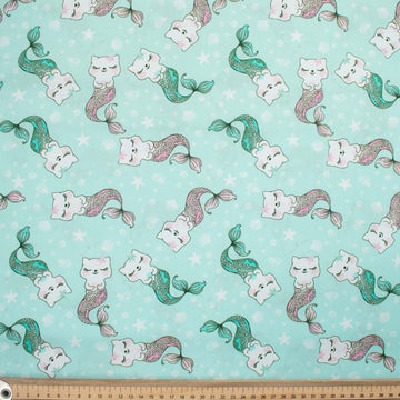 Fantasy Childhood Series Mermaid Kitten Cotton Prints