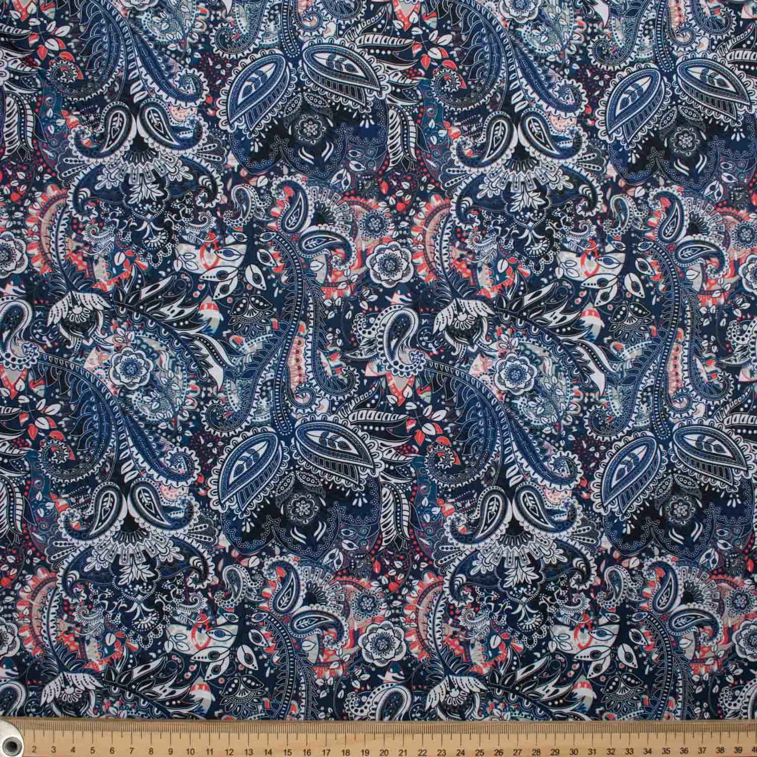Abstract Paisley Collection 01 Shades of Blue Cotton Prints