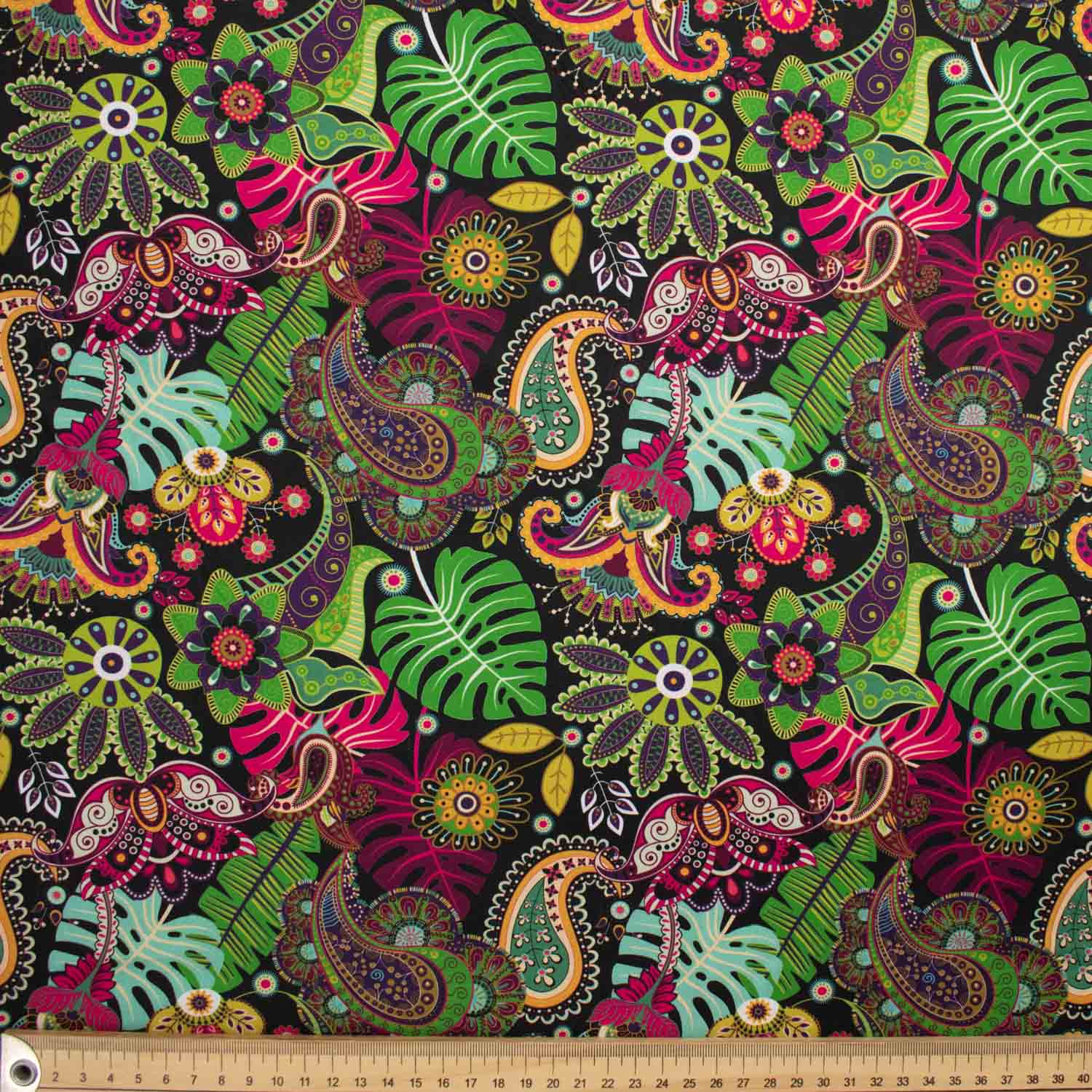 Australiana Flower Collection Flower Dream Black Cotton Prints