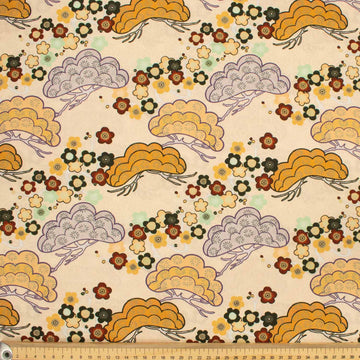 Retro Series The Oriental Artistic Conception Yellow Cotton Prints