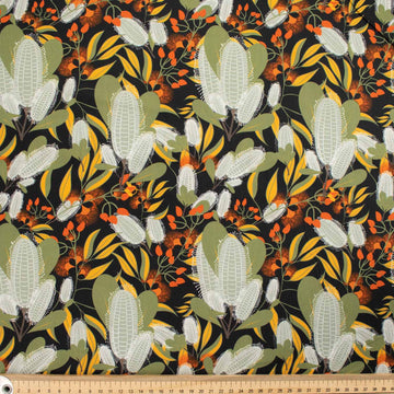 Australiana Flower Collection Bottlebrush Black Cotton Prints