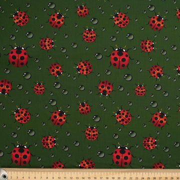 Animal Series Water Beetles Green Cotton Prints