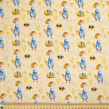 Fantasy Childhood Series Village Girl Yellow Cotton Prints