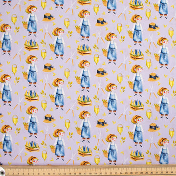 Fantasy Childhood Series Village Girl Lilac Cotton Prints