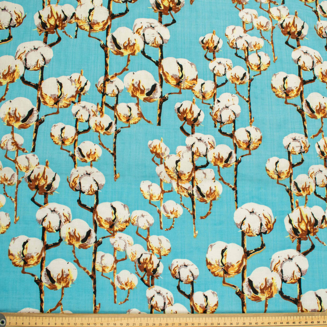 Crinkle Cotton Prints Design-7 Cotton Flower on Blue