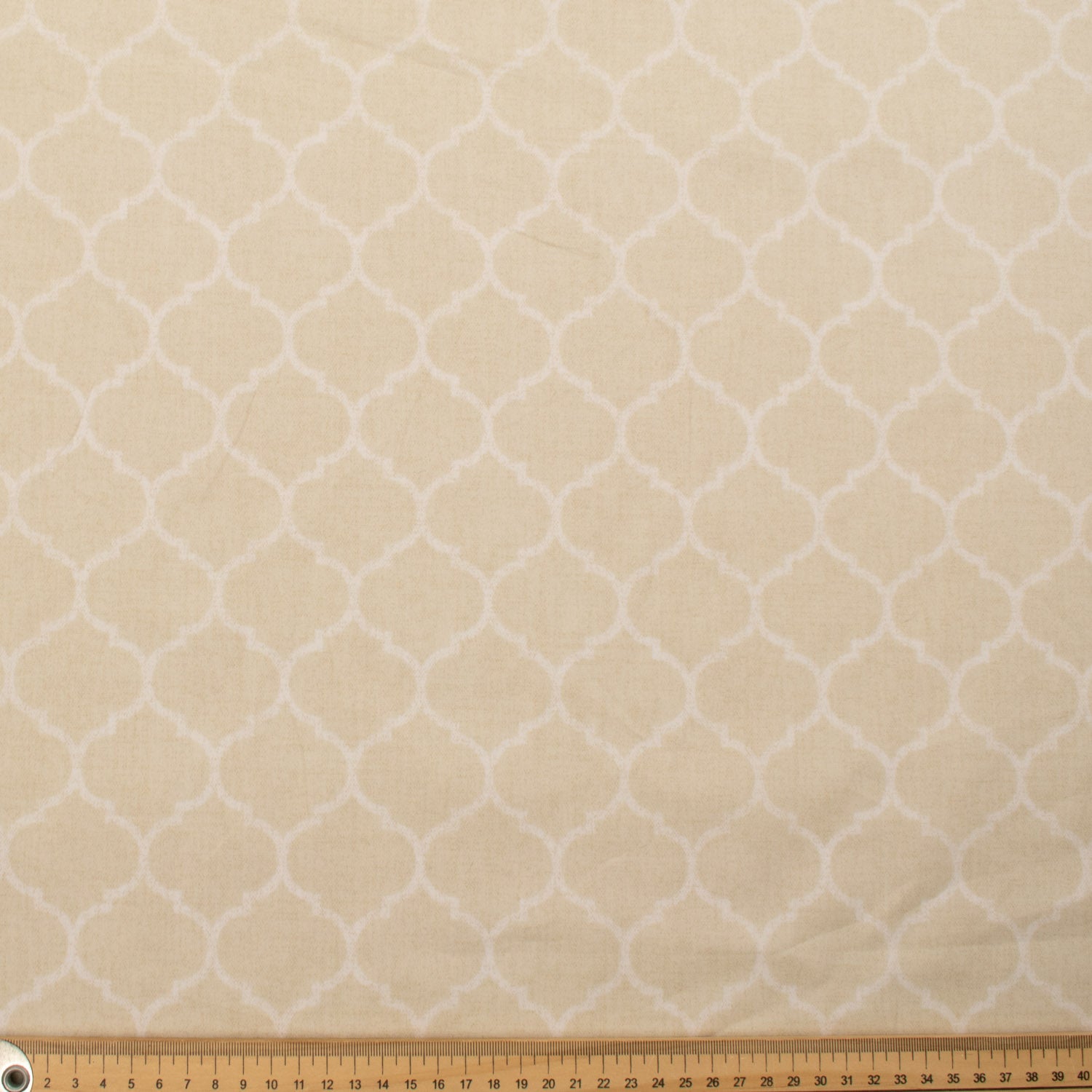 Japanese Printed Cotton Design-17 Ivory Geometric on Beige