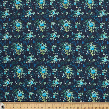Country Side Collection #26 Light Blue Rose & Butterfly on Dark Blue Prints