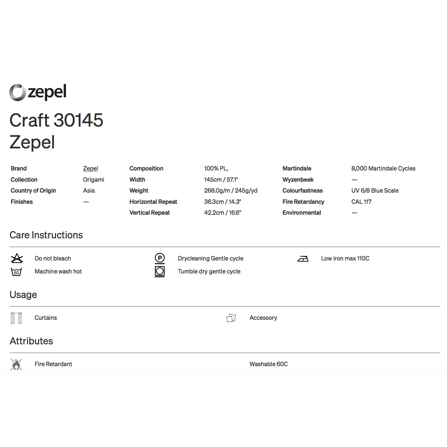 Craft by Zepel Curtain Drapery Fabric