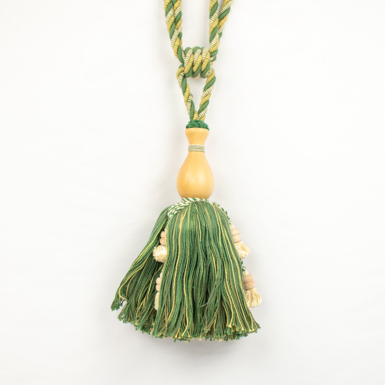 Cotton and Wood Curtain Tassel Tie Back - Design 57