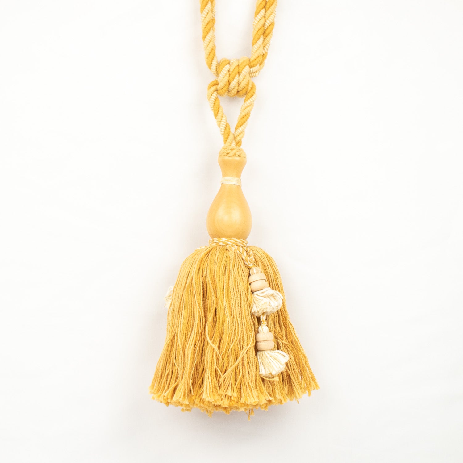 Cotton and Wood Curtain Tassel Tie Back - Design 57