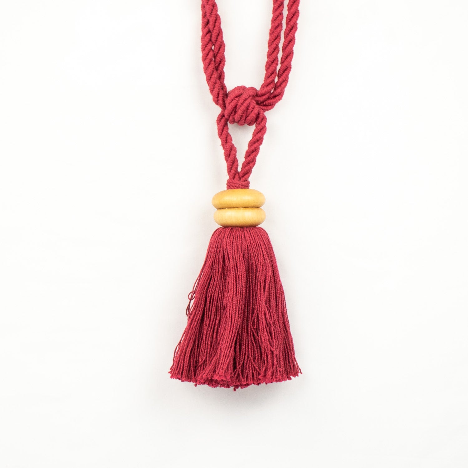 Cotton and Wood Curtain Tassel Tie Back - Design 58