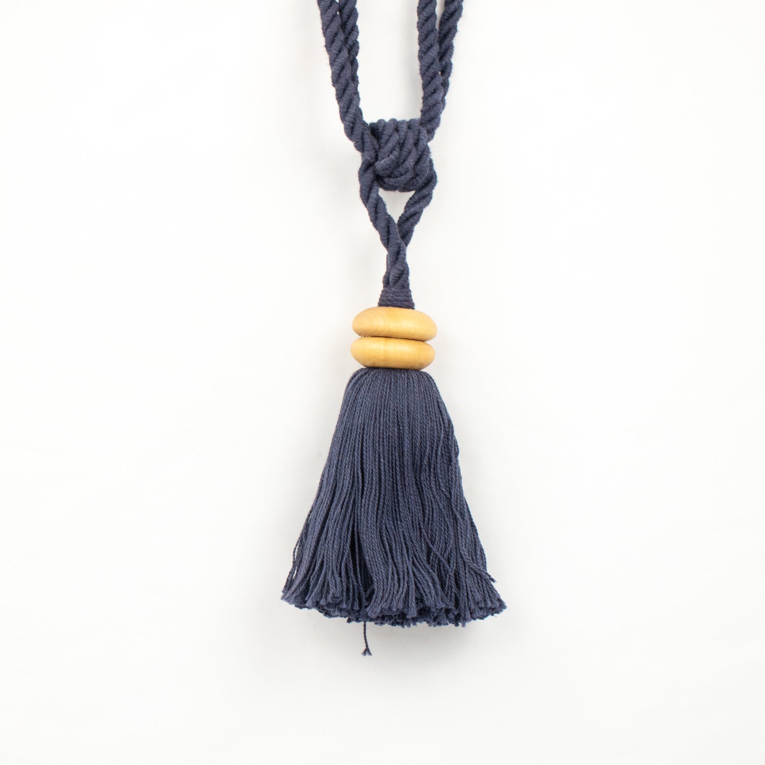 Cotton and Wood Curtain Tassel Tie Back - Design 58