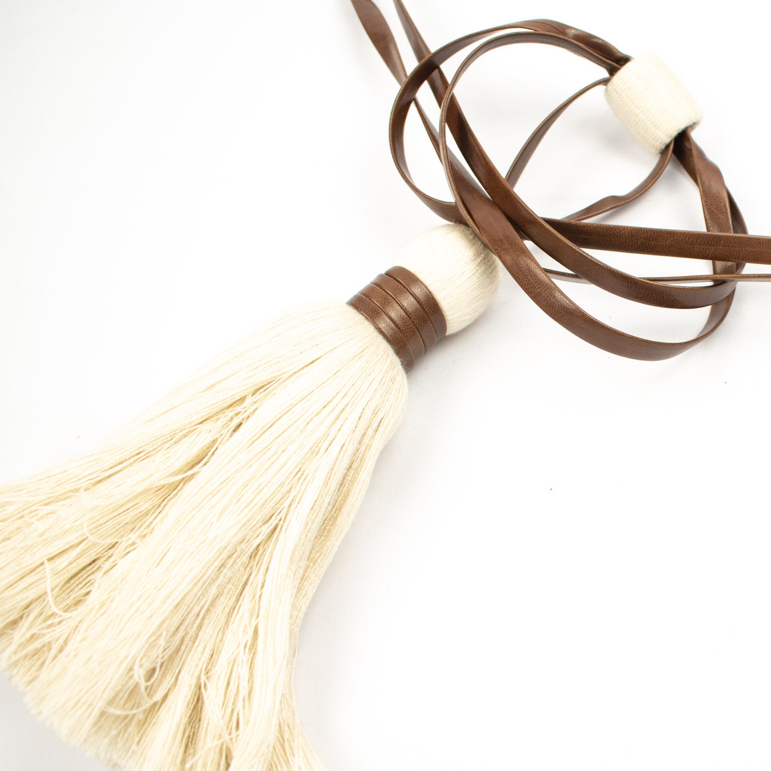 Leather & Cotton Curtain Tassel Tie Back - Design 80