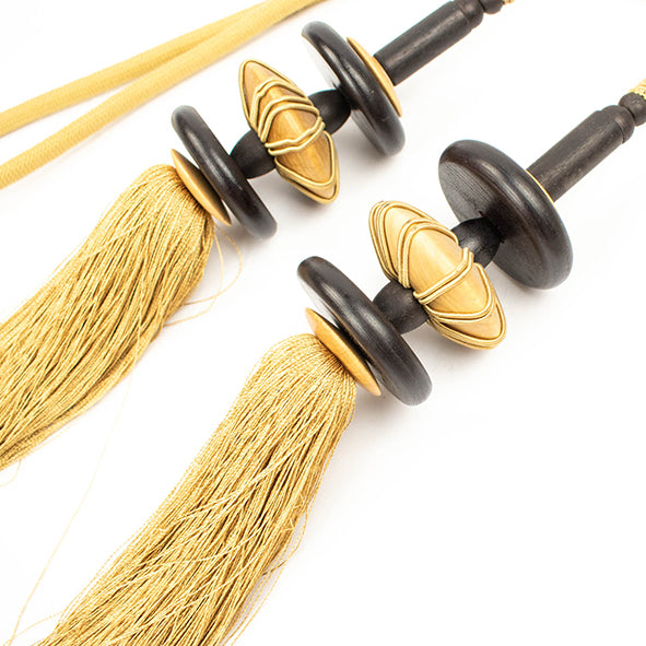 Extra Long Wood Curtain Tassel Tie Back - Design 88