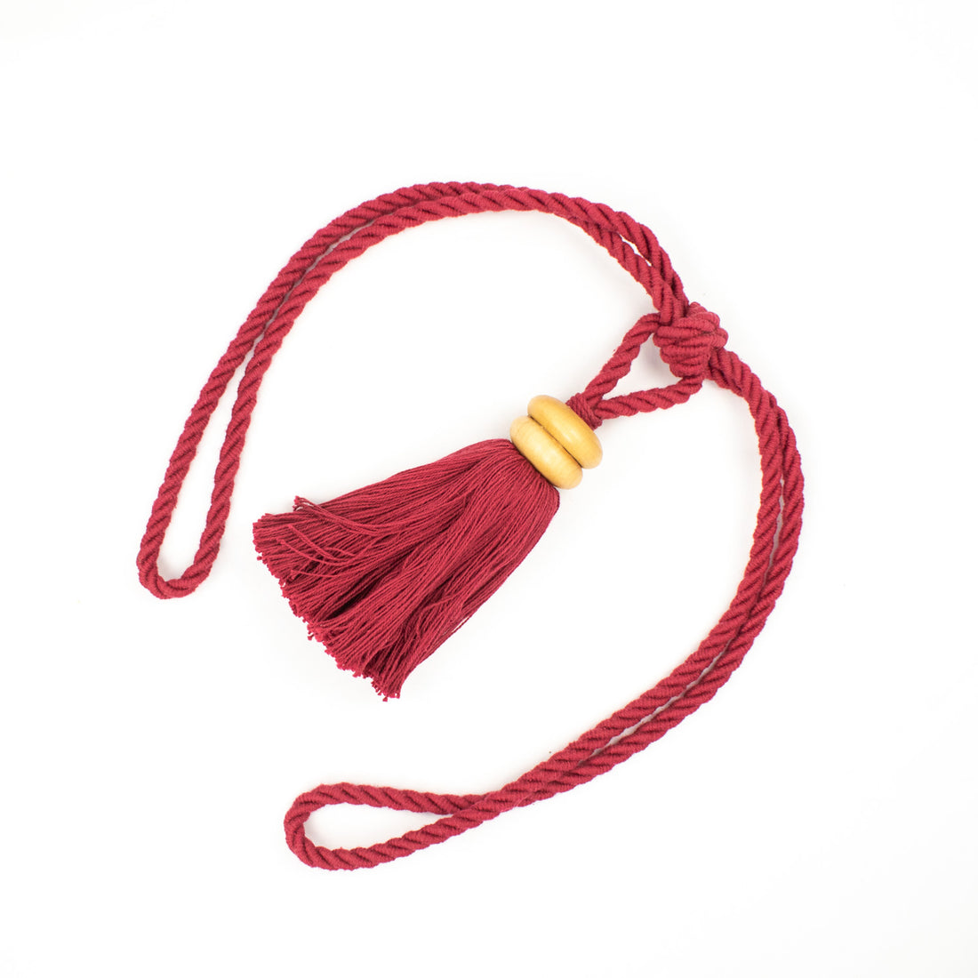 Cotton and Wood Curtain Tassel Tie Back - Design 58