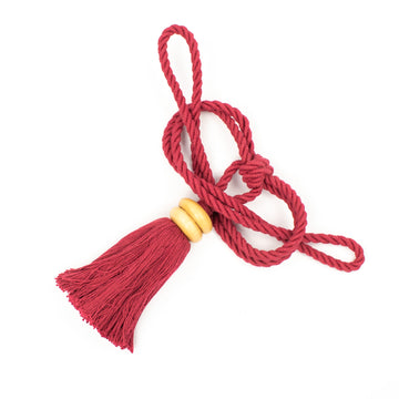 Cotton and Wood Curtain Tassel Tie Back - Design 58