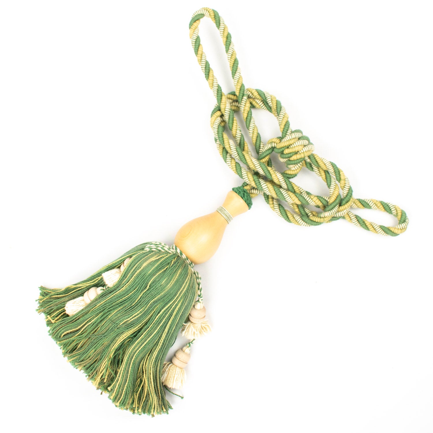 Cotton and Wood Curtain Tassel Tie Back - Design 57