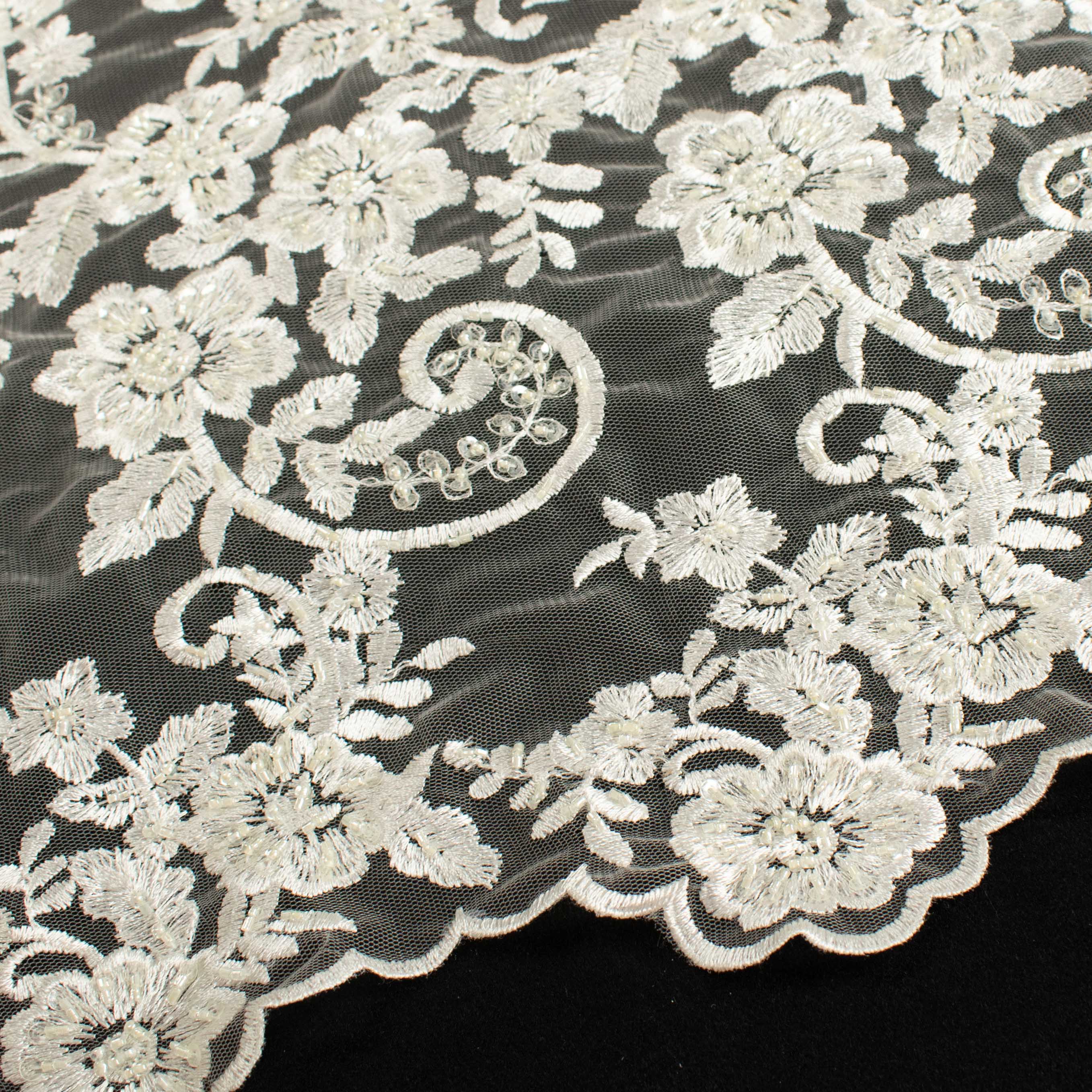 Beaded Embroidery Lace Ivory Design-21
