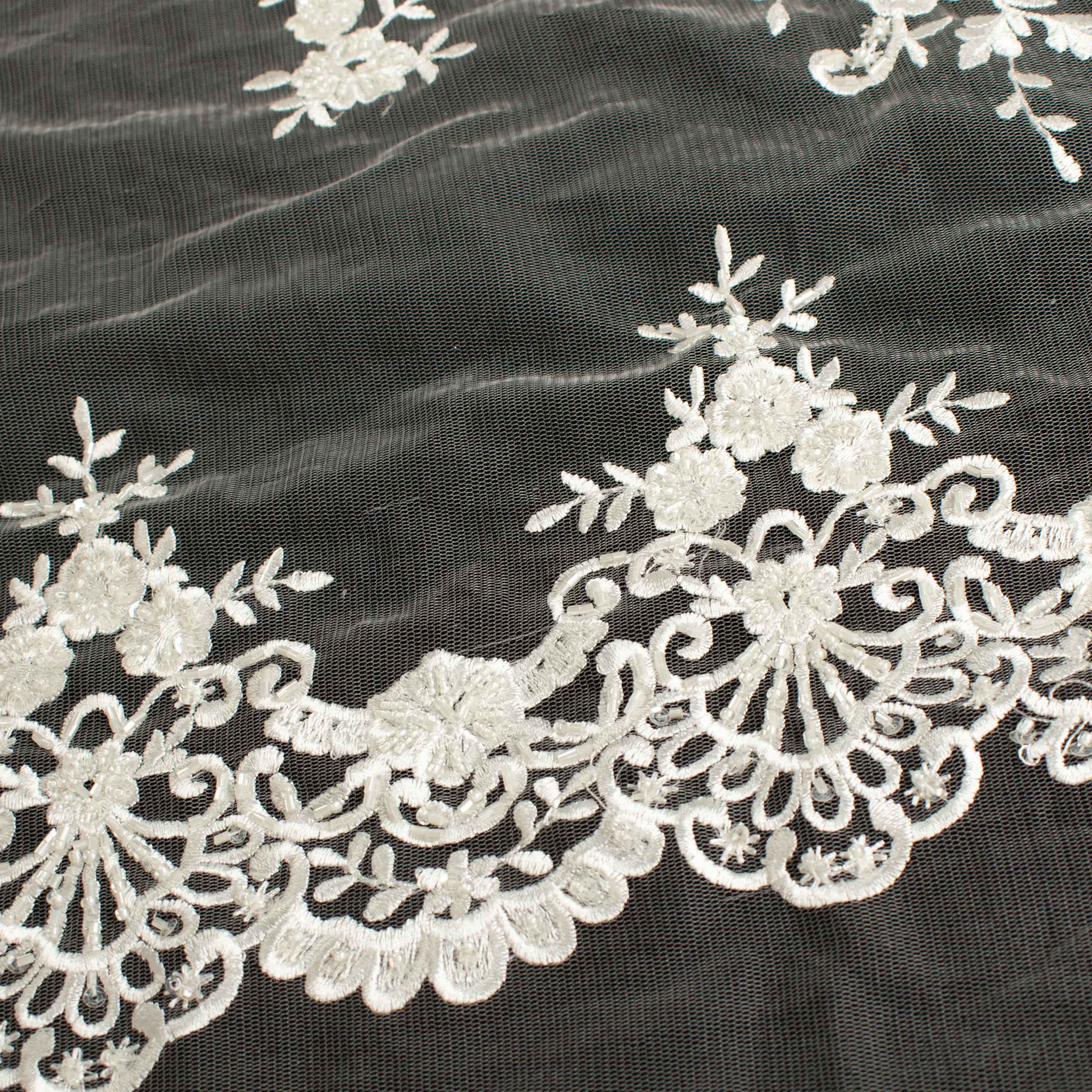 Beaded Embroidery Lace Ivory Design-22