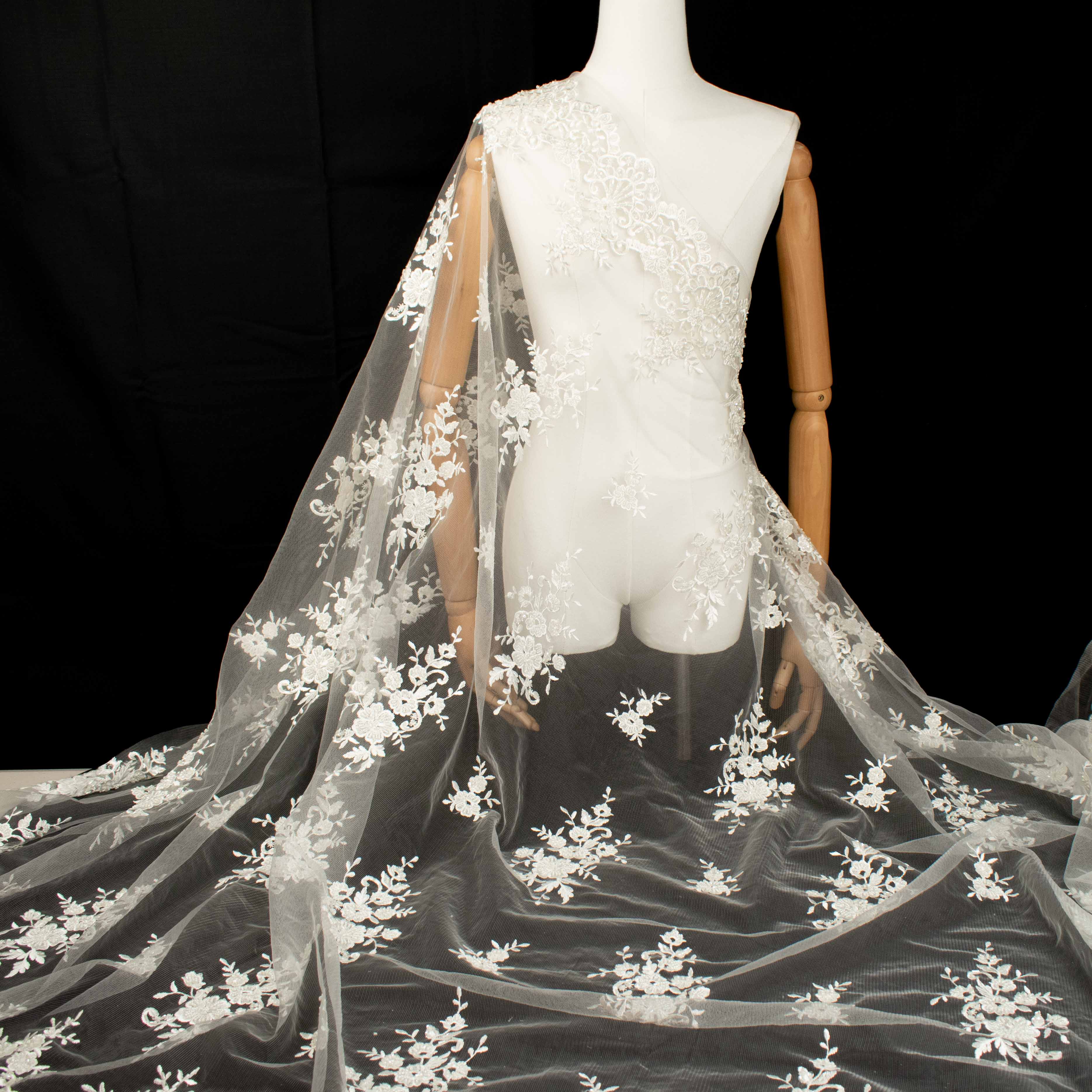 Beaded Embroidery Lace Ivory Design-22