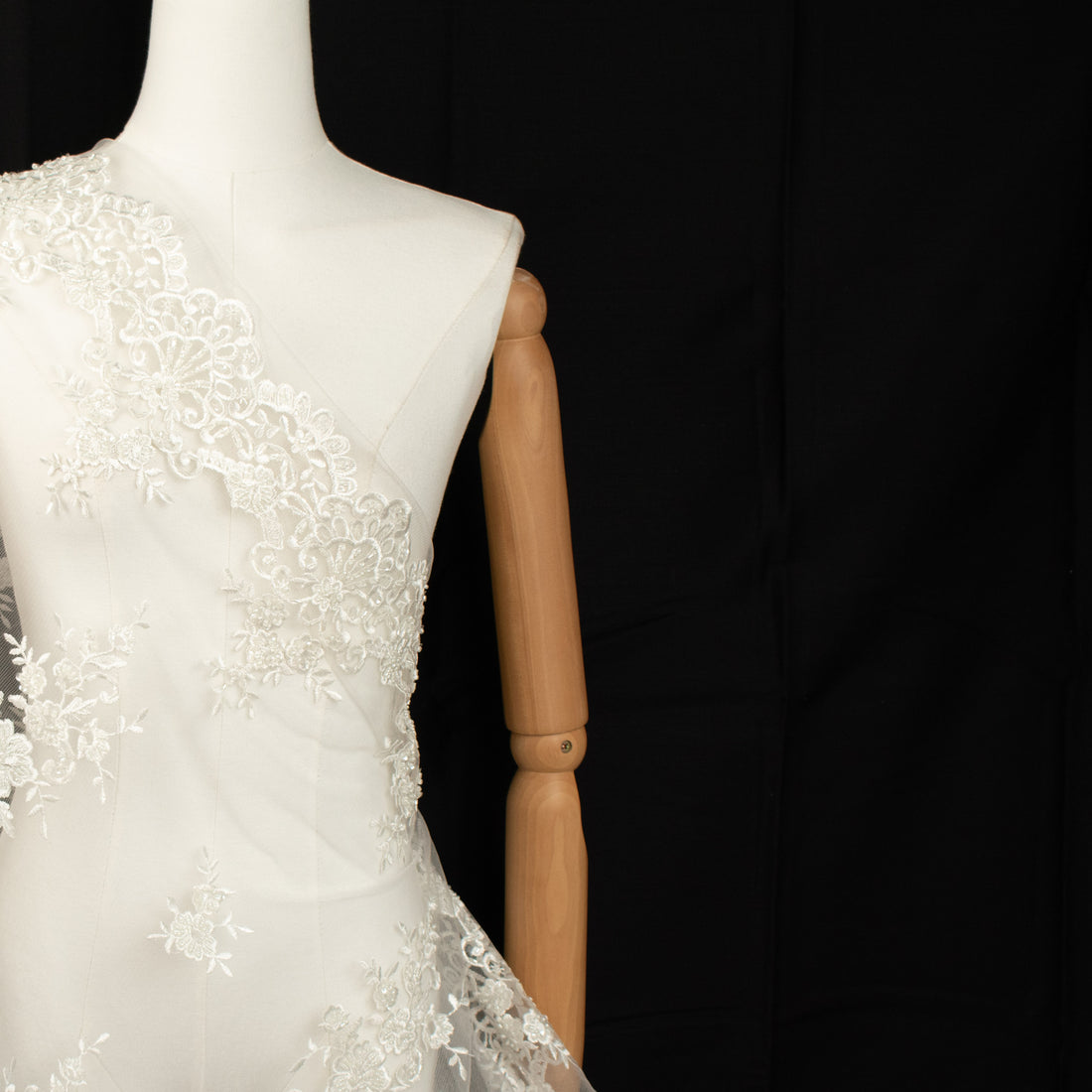 Beaded Embroidery Lace Ivory Design-22