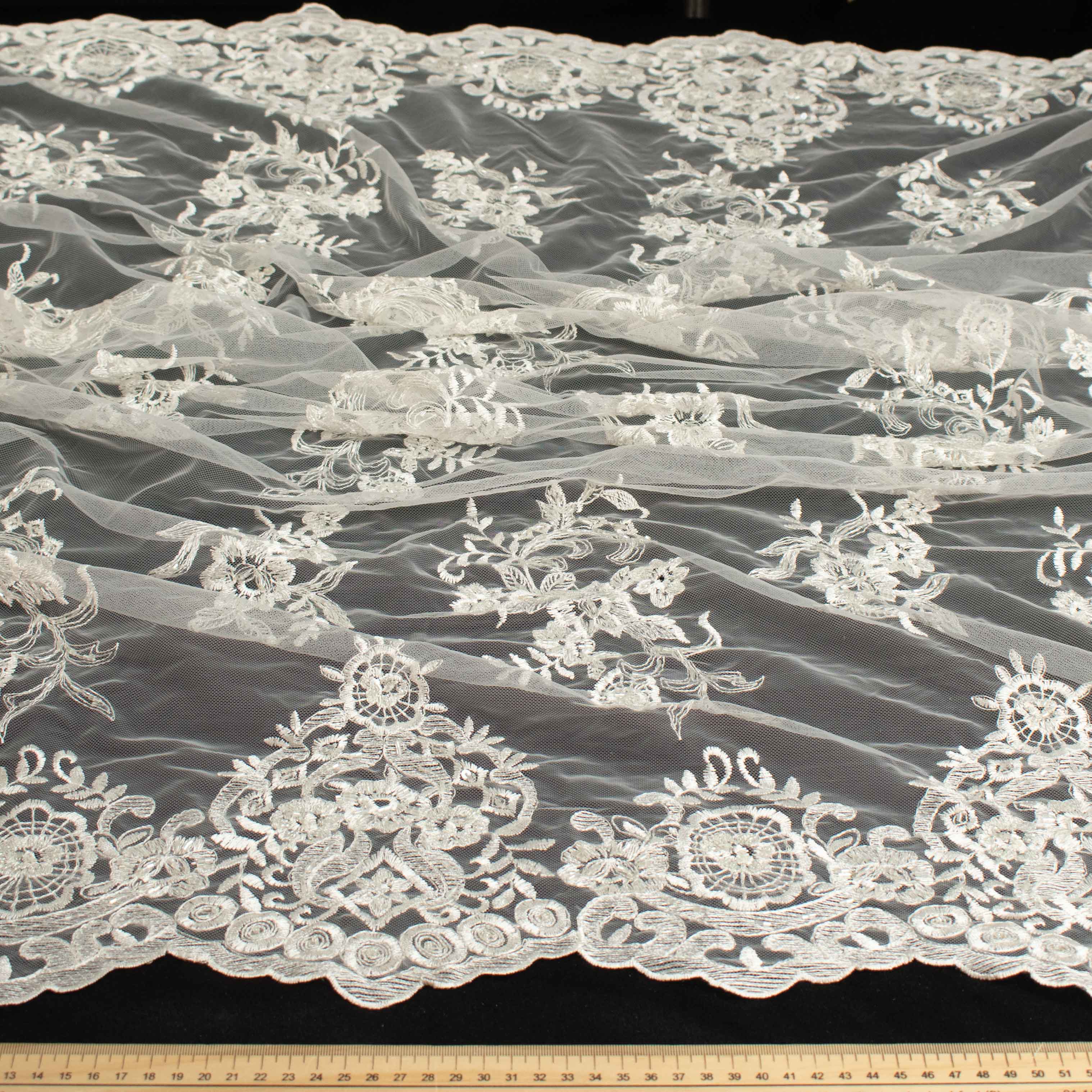 Beaded Embroidery Lace Ivory Design-27