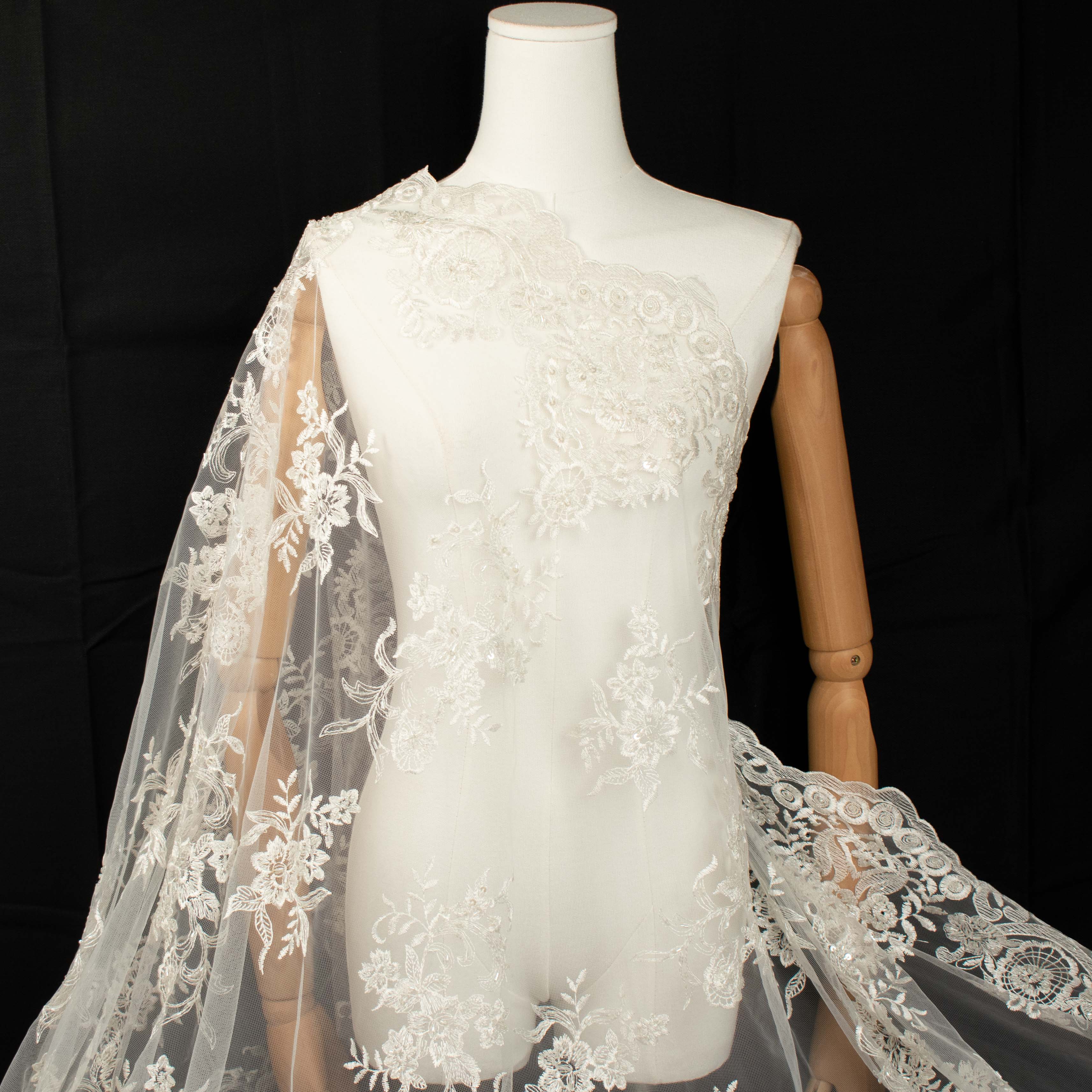 Beaded Embroidery Lace Ivory Design-27