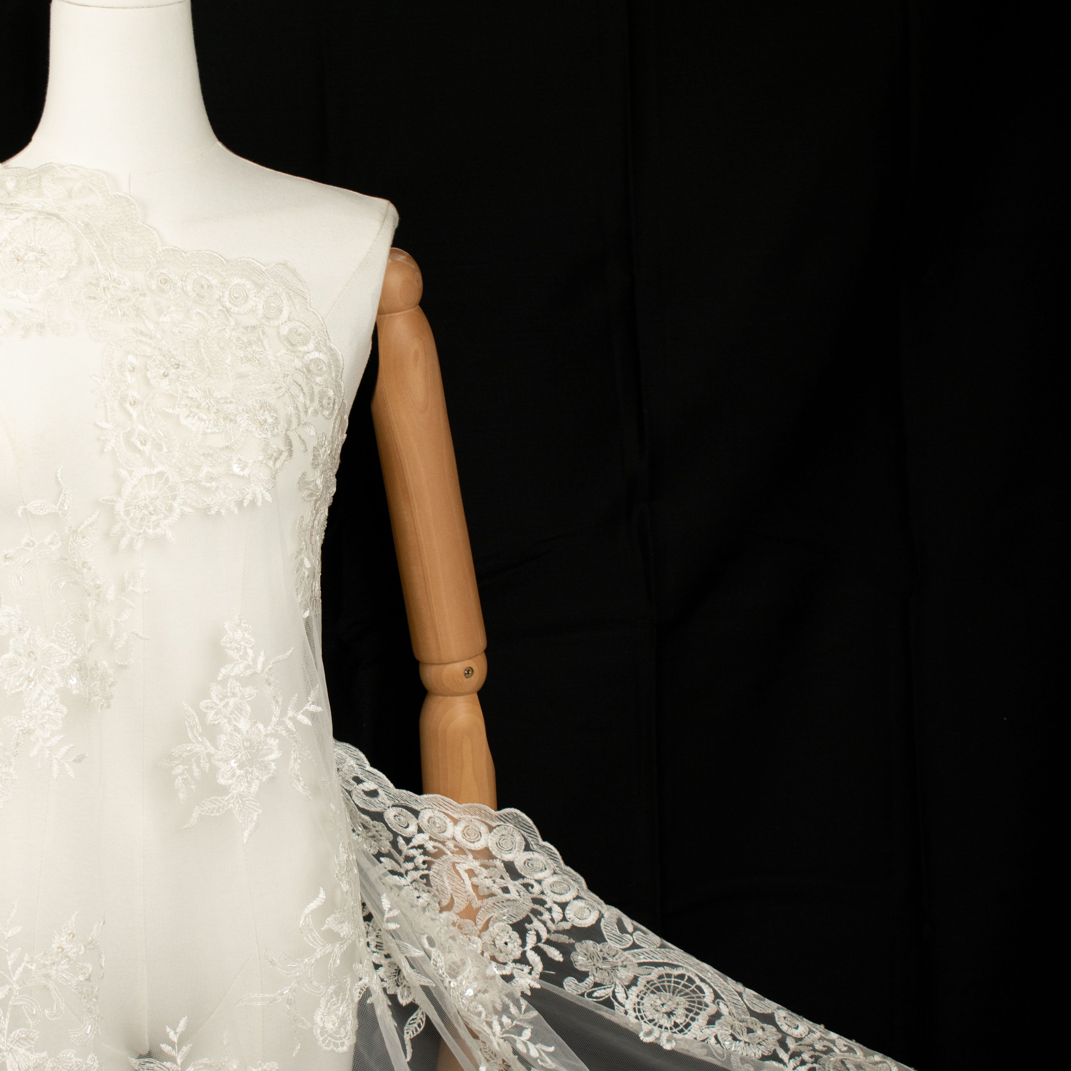 Beaded Embroidery Lace Ivory Design-27