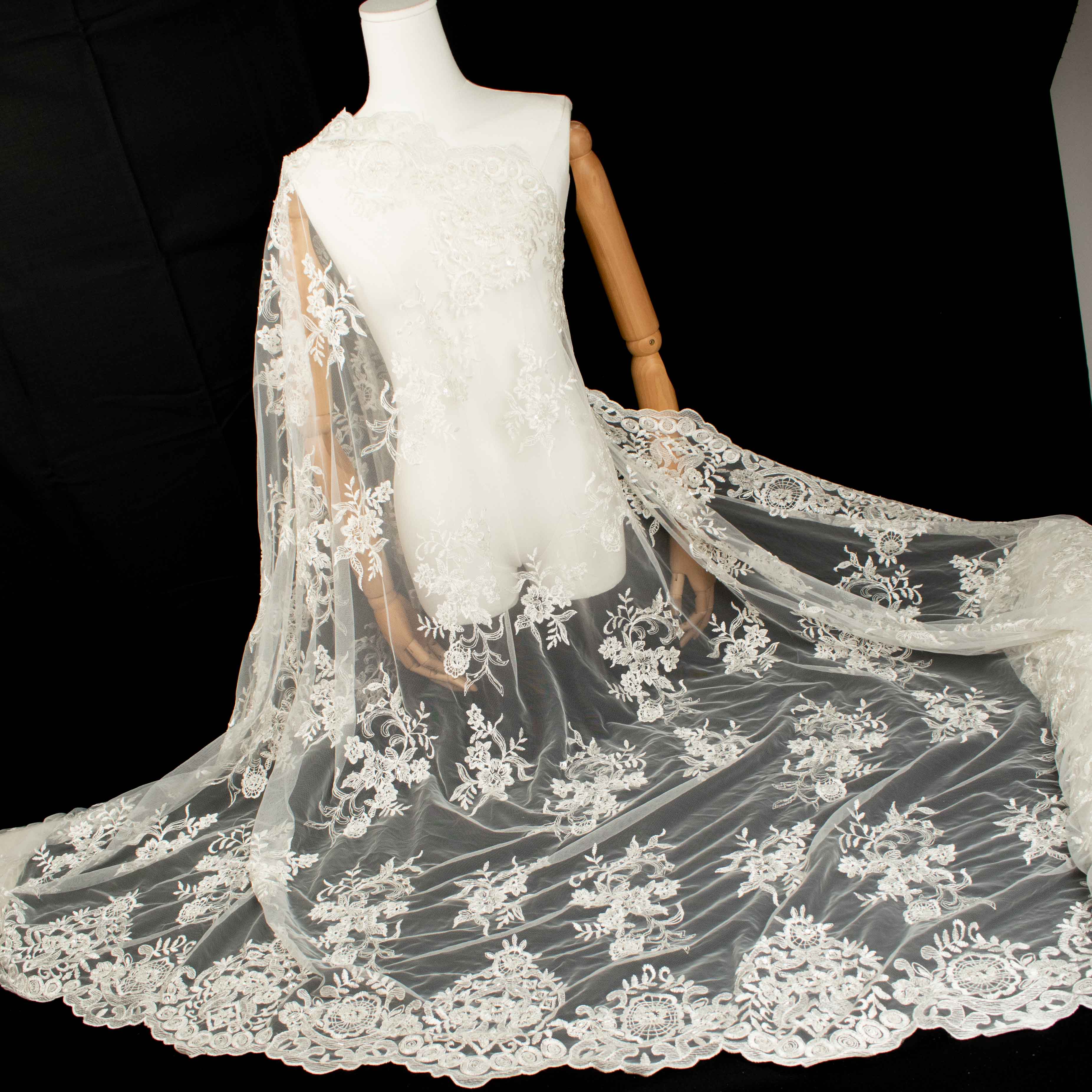 Beaded Embroidery Lace Ivory Design-27