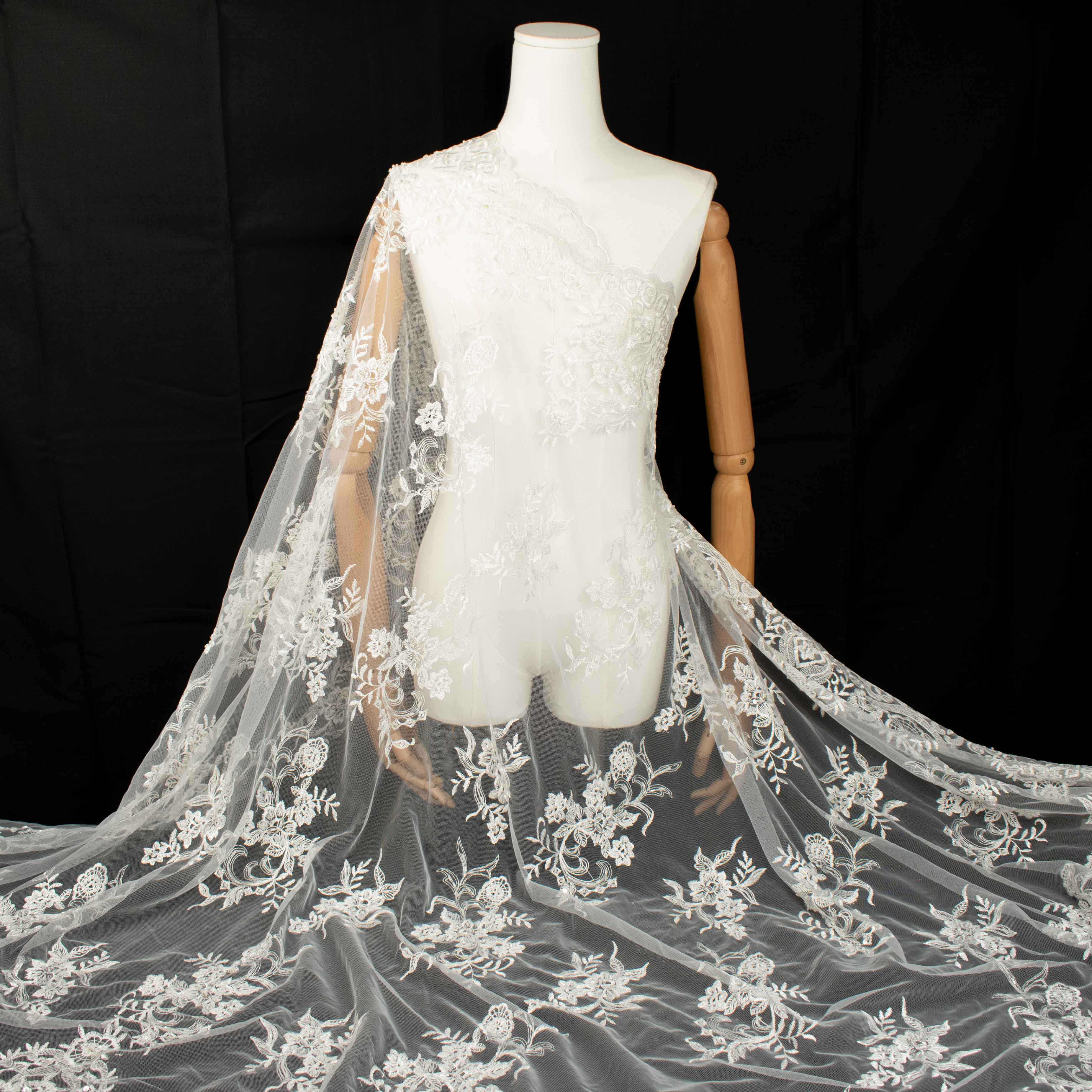 Beaded Embroidery Lace Ivory Design-28