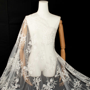 Beaded Embroidery Lace Ivory Design-28