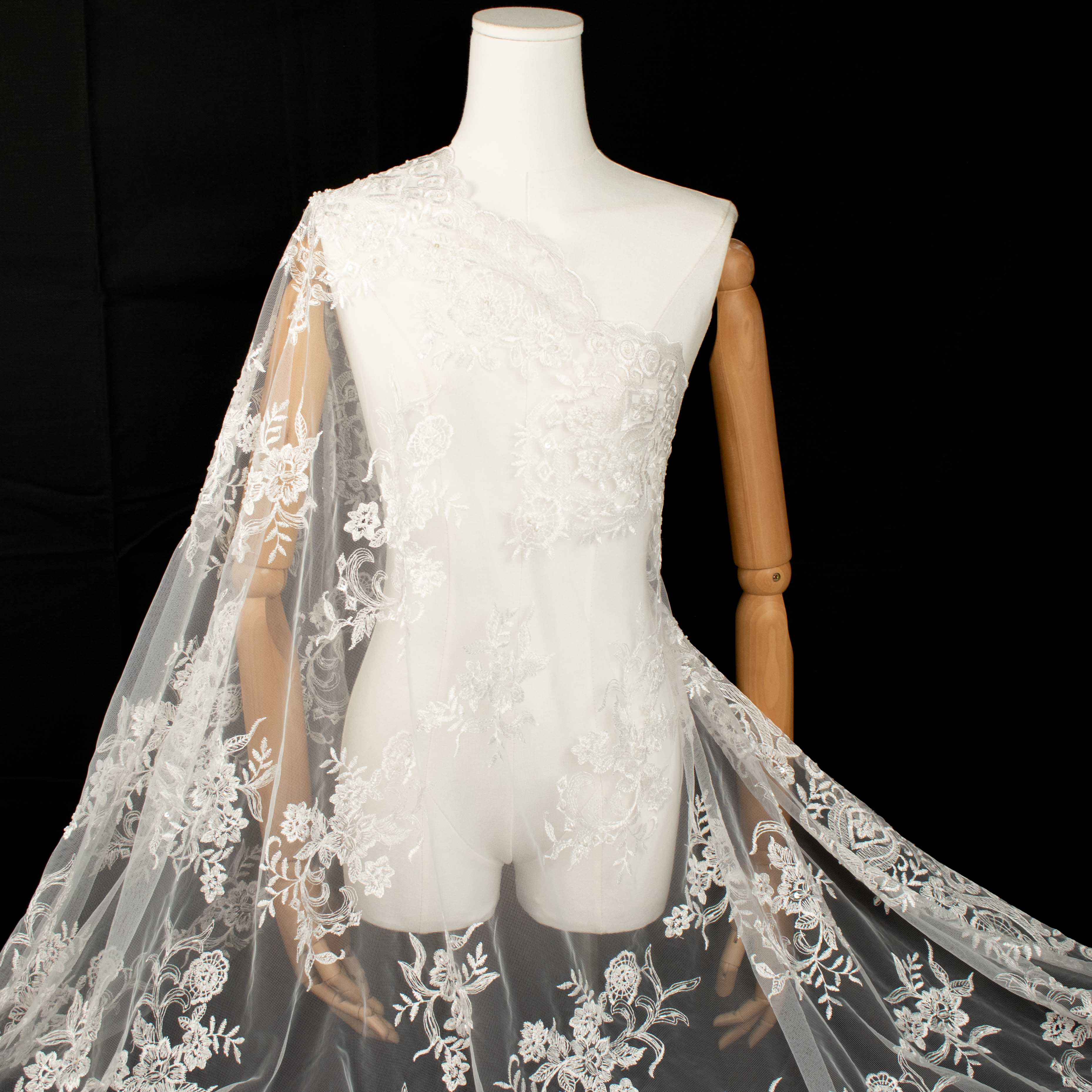 Beaded Embroidery Lace Ivory Design-28