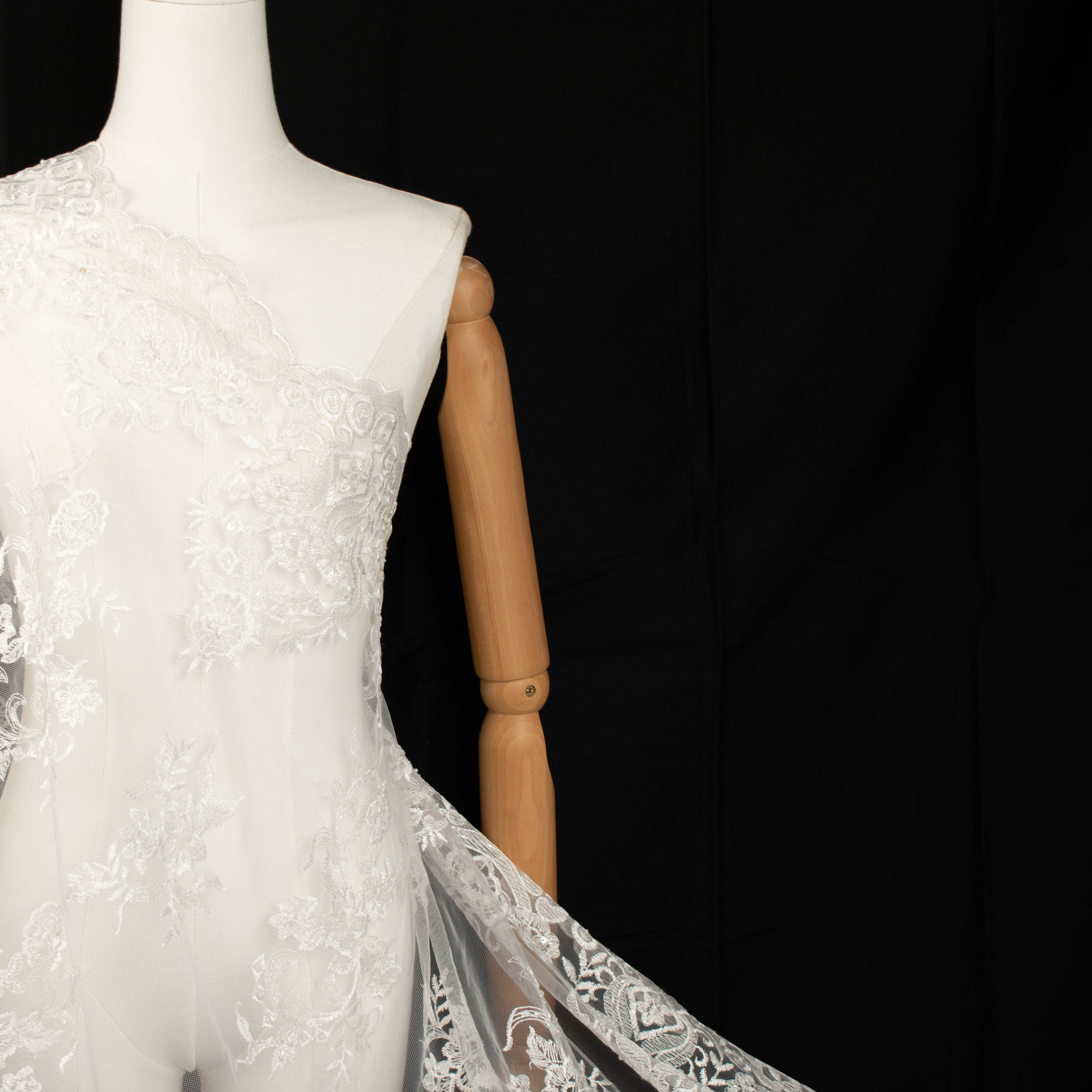 Beaded Embroidery Lace Ivory Design-28