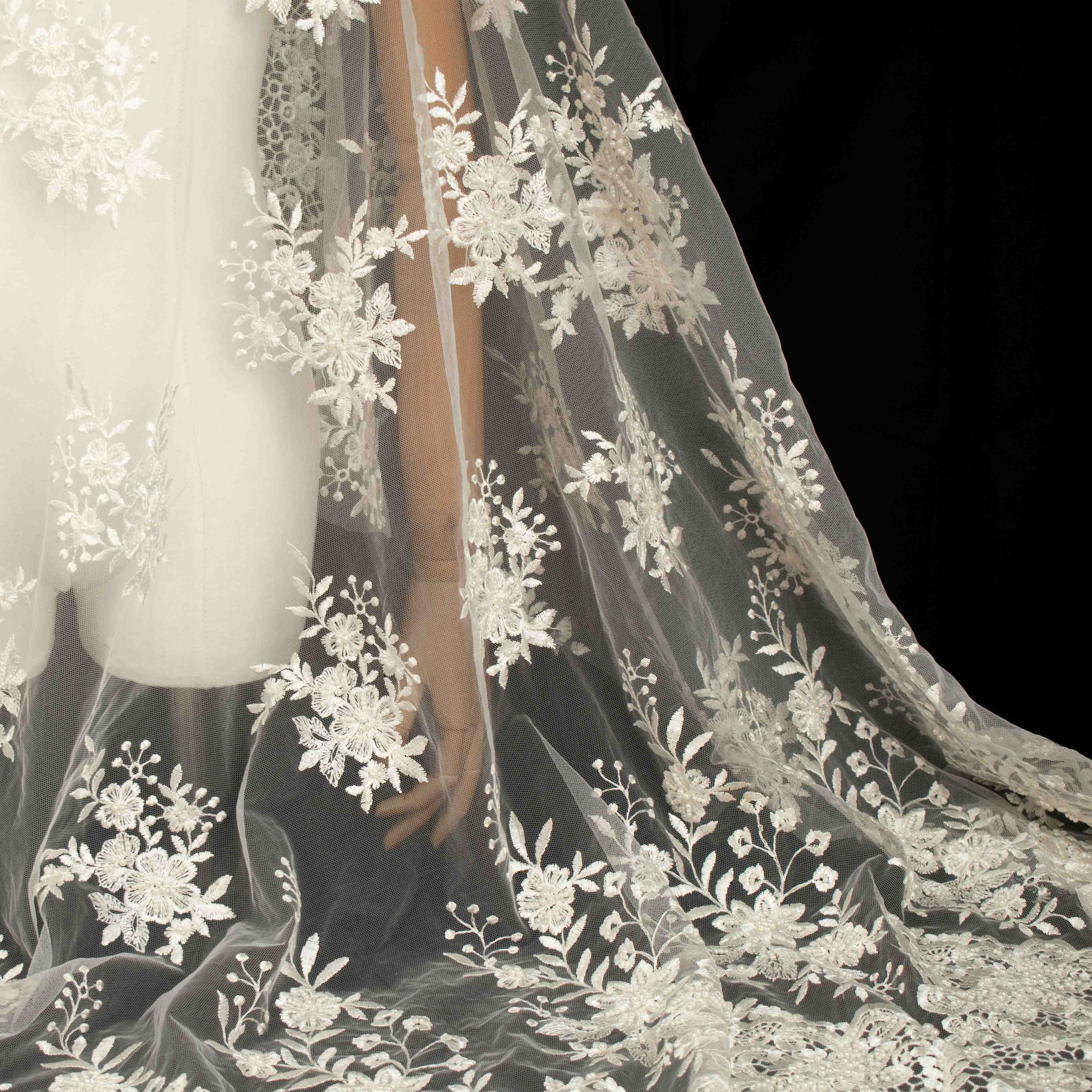 Heavy Embroidery Guipure Lace Ivory Design-29