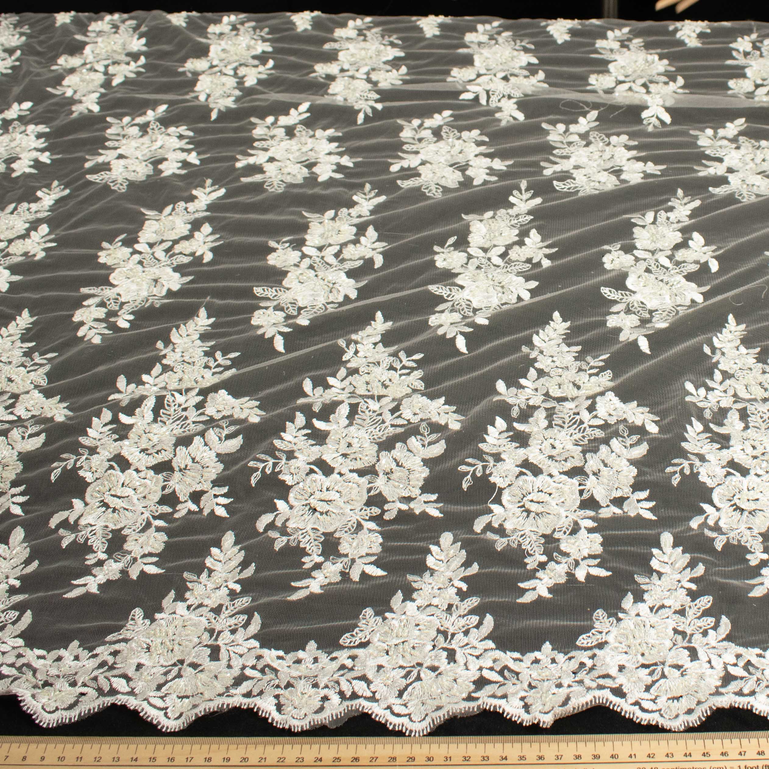 Embroidery Beaded Lace Ivory Design-40