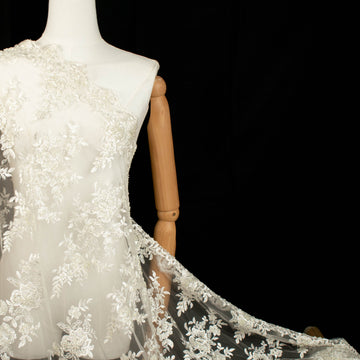 Embroidery Beaded Lace Ivory Design-40