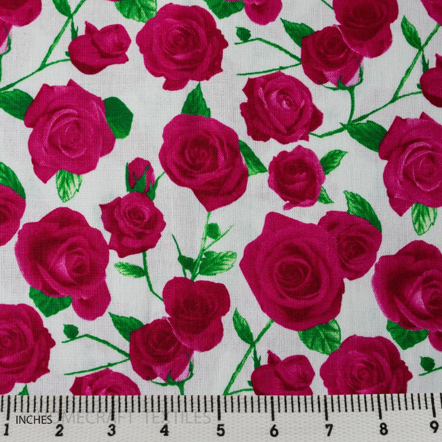 Flower Printed Cotton Canvass by Homecraft Textiles - Haberdashery Shop Australia