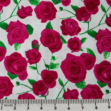 Flower Printed Cotton Canvass by Homecraft Textiles - Haberdashery Shop Australia