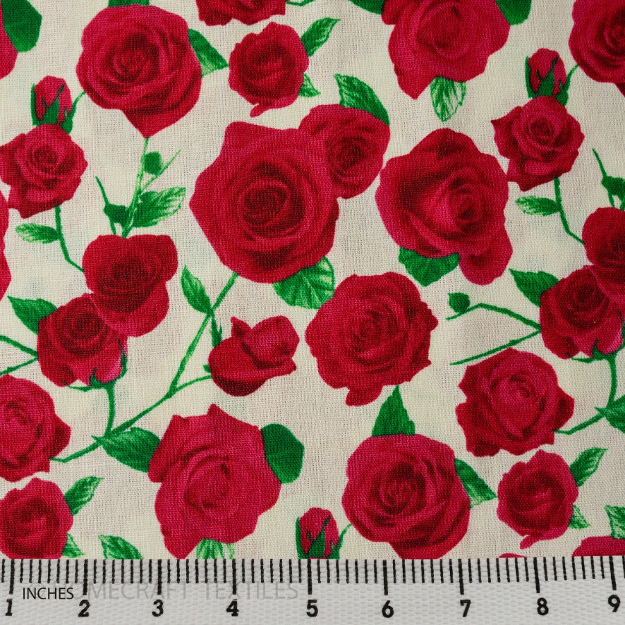 Flower Printed Cotton Canvass by Homecraft Textiles - Haberdashery Shop Australia