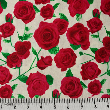 Flower Printed Cotton Canvass by Homecraft Textiles - Haberdashery Shop Australia