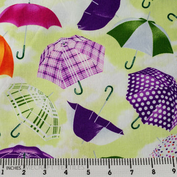 Umbrella Design Printed Cotton Canvass by Homecraft Textiles - Haberdashery Shop Australia