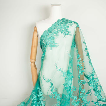Embroidered Lace Teal