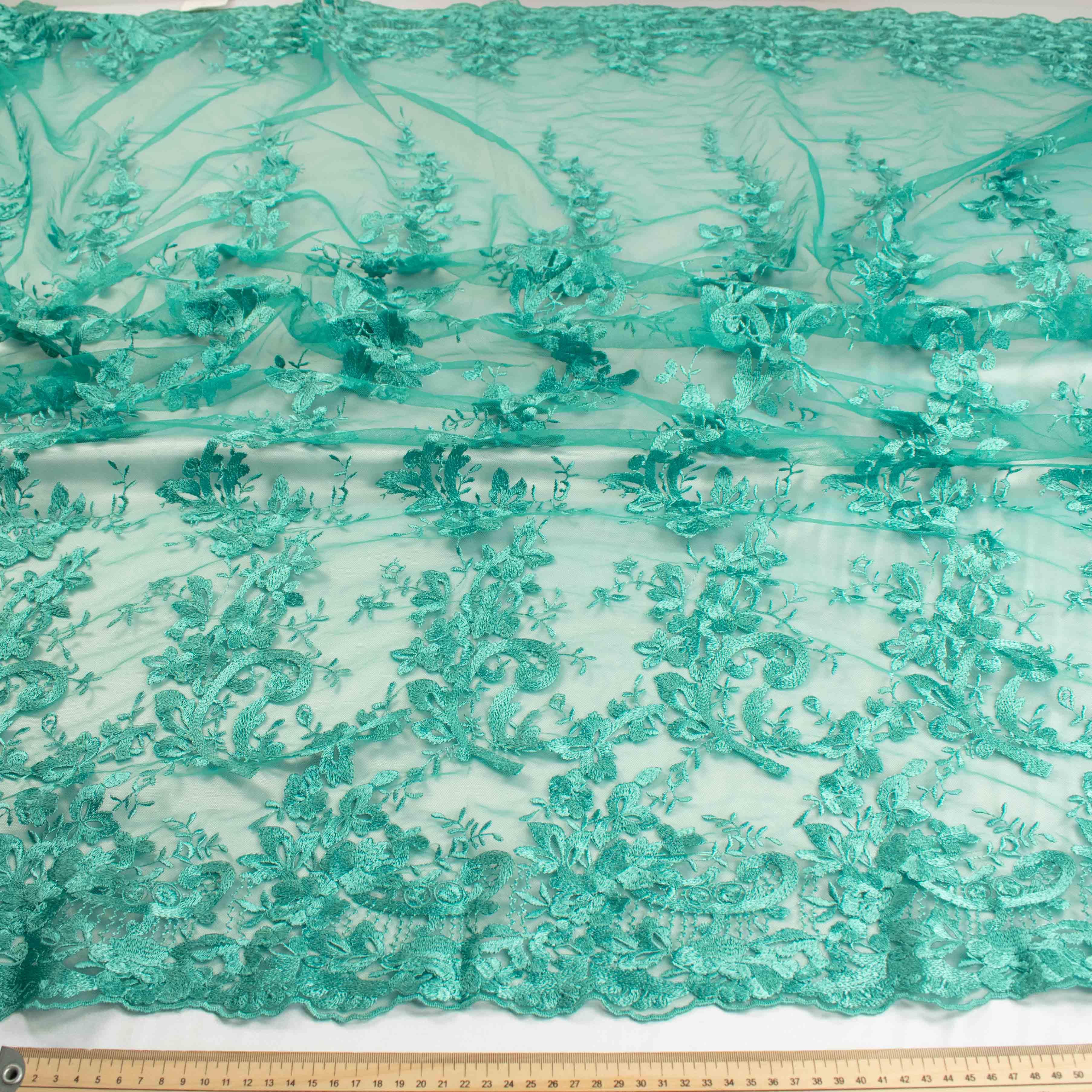 Embroidered Lace Teal