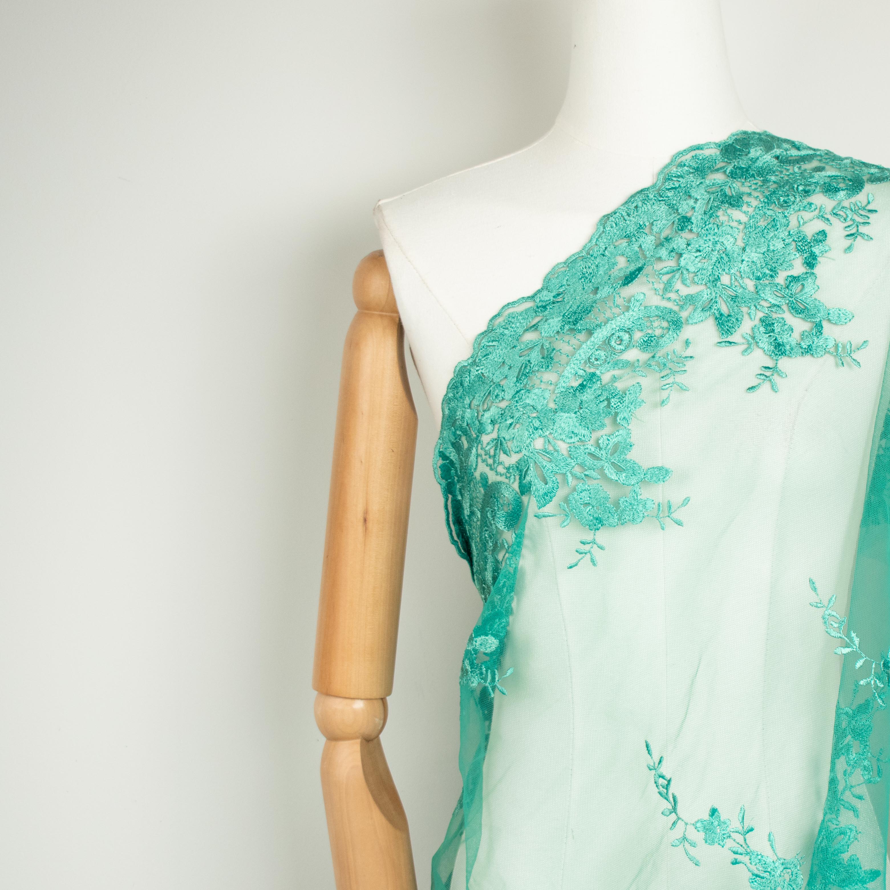 Embroidered Lace Teal