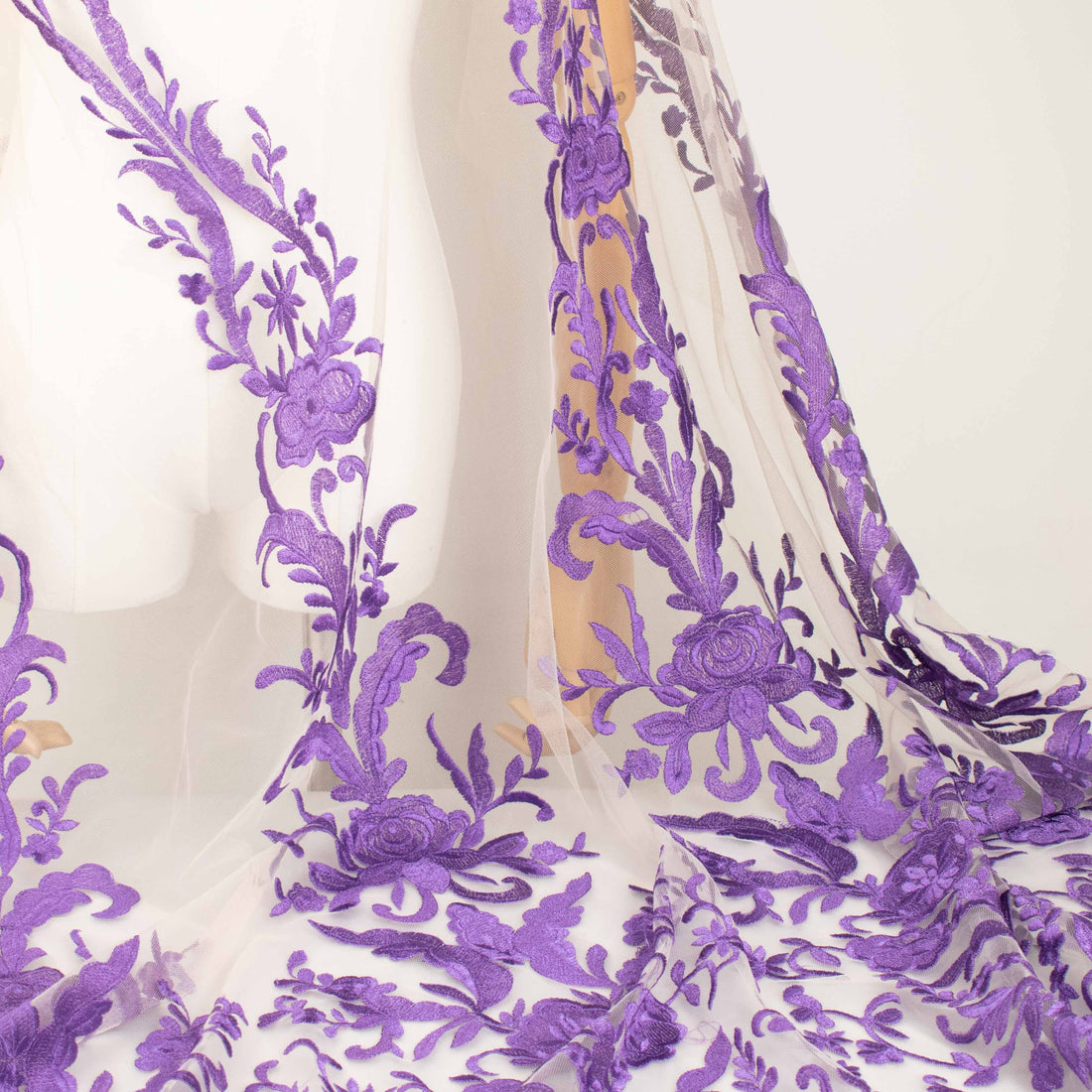 Embroidered Lace Design-3 Purple